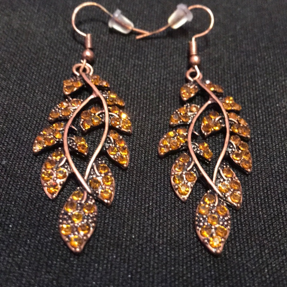 Bronze leaf earrings